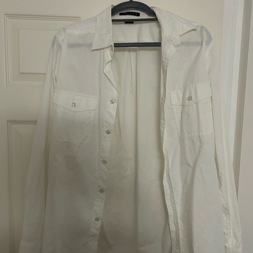 Vintage Theory Men's White Button-Up Jacket